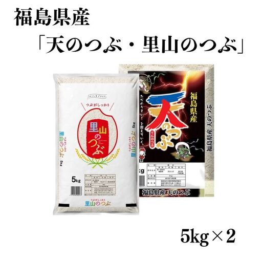 No.3054 【令和7年産】福島県産米「天のつぶ・里山のつぶ」食べ比べセット　精米 5kg 2袋