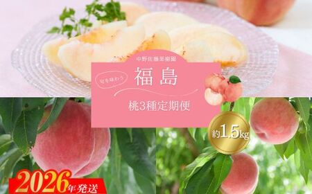 No.2969中野/佐藤果樹園 福島の桃３種定期便 各約1.5kg【2026年発送】