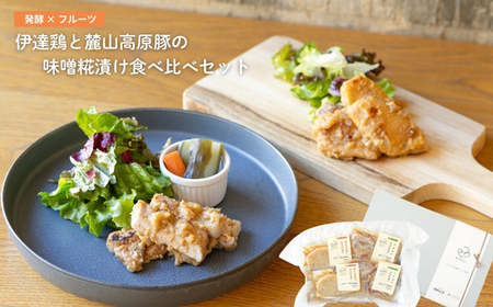 No.3231 伊達鶏と麓山高原豚の味噌糀漬け食べ比べセット（各2枚・合計4枚）