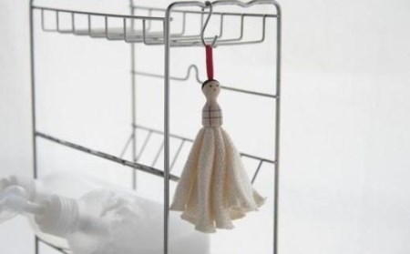 No.0760 mawata bijin Facial Washcloth こけし付き洗顔用クロス(真綿美人)