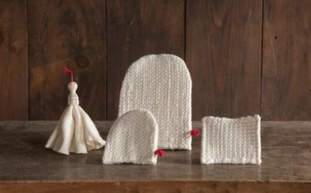 No.0760 mawata bijin Facial Washcloth こけし付き洗顔用クロス(真綿美人)