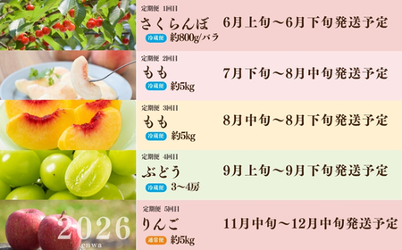 No.2257福島のフルーツ5品定期便【2026年発送　先行予約】