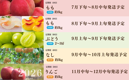 No.2264福島のフルーツ5品定期便【2026年発送】