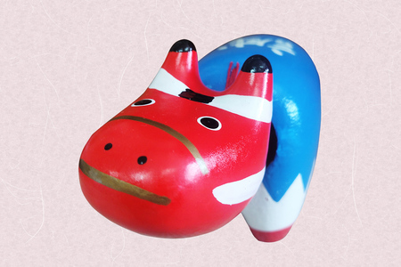 新選組赤べこ｜赤ベコ アカベコ あかべこ 郷土玩具 会津 会津若松 お守り 魔除け 飾り物 ギフト 贈答 プレゼント 幸運 牛 [0825]