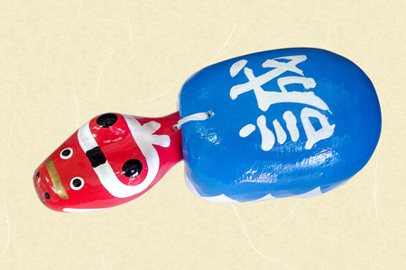 新選組赤べこ 3号｜赤ベコ アカベコ あかべこ 郷土玩具 会津 会津若松 お守り 魔除け 飾り物 ギフト 贈答 プレゼント 幸運 牛 [1121]