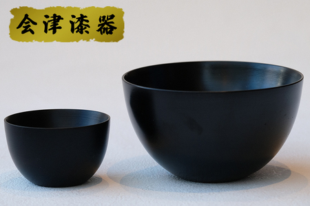 SanYoshi×NODATE bowl 70・120ペアセット黒｜会津若松 漆器 特産品