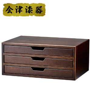 プレジデント A4版三段書類入｜会津若松 漆器 特産品 [0527]