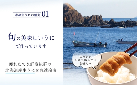 「うにむらかみ」氷凍生うに(冷凍生うに)　70g×1枚 【 ふるさと納税 人気 おすすめ ランキング うに ウニ 雲丹 海栗 塩水ウニ 塩水うに キタムラサキウニ バフンウニ うに丼 海鮮 ミョウバン 不使用 北海道 北斗市 送料無料 】 HOKT007