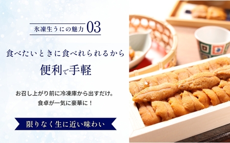 「うにむらかみ」氷凍生うに(冷凍生うに)　70g×1枚 【 ふるさと納税 人気 おすすめ ランキング うに ウニ 雲丹 海栗 塩水ウニ 塩水うに キタムラサキウニ バフンウニ うに丼 海鮮 ミョウバン 不使用 北海道 北斗市 送料無料 】 HOKT007