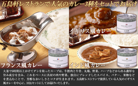 五島軒　オリジナル缶詰カレー3種10缶セット HOKE021