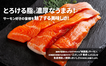 極☆凍結 北海道産 サーモン お刺身用ブロック 300g（90g～120ｇ×3P） HOKP006 | サーモン