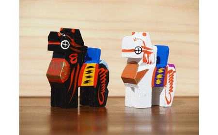 【ふるさと納税】三春駒 セット 一合マス入り 白黒 伝統工芸品 張り子 だるま ミニチュア 手づくり 縁起物 魔除け お守り おしゃれ 置物 インテリア おもちゃ 人形 民芸品