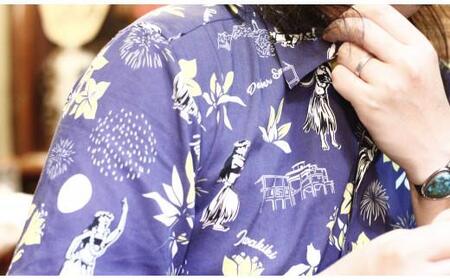 いわき市発D2Cアロハシャツ「yourmood」（オープンカラー）　NAVY_1サイズ