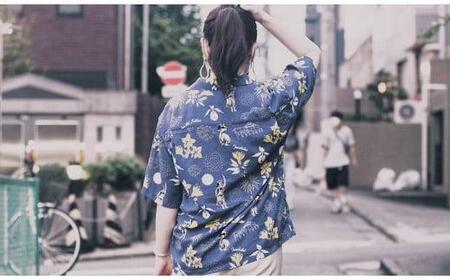 いわき市発D2Cアロハシャツ「yourmood」（オープンカラー）　NAVY_1サイズ