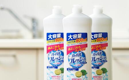 【ミツエイ】食器洗剤 ハーバルフレッシュコンパクト　グリーンライム(詰替) 800ml×12本 洗剤