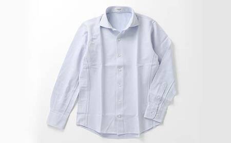 白河市の縫製工場が縫い上げる逸品!宇宙心地シャツ モクロディ ワイドカラー 【サックス】リラックスフィット【XL】 F24R-004