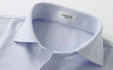 白河市の縫製工場が縫い上げる逸品!宇宙心地シャツ モクロディ ワイドカラー 【サックス】リラックスフィット【XL】 F24R-004