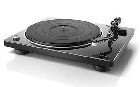 DENON MMカートリッジ対応フォノイコライザー搭載 本格マニュアル・レコードプレーヤー DP400BKEM ブラック F24R-143