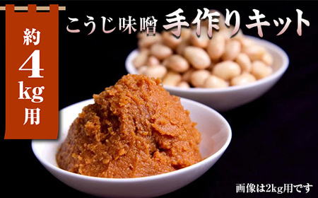簡単みそ作り こうじ味噌手作りキット4kg 天然塩&国産大豆&米麹使用 F7X-0017