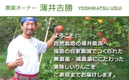 有機農薬使用・完全無肥料栽培「サンふじ」葉とらずりんご約2kg(6~8玉) F7X-0466