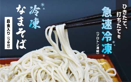 冷凍　手打ちなまそば　８食入　そばつゆ付き　【07208-0306-C】
