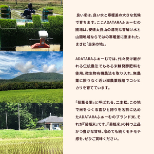 【定期便3ヶ月】菊姫米　特別栽培米コシヒカリ　玄米5kg【ADATARAふぁーむ】