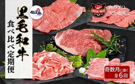 【奇数月／6回定期便】 肉 牛肉 黒毛和牛 福島県産 焼肉 しゃぶしゃぶ 田村市
