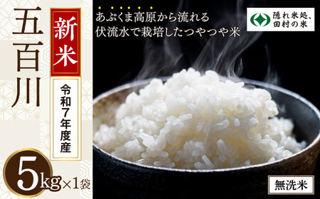 【新米】 ＼ 先行予約開始／ 【無洗米】令和7年産 五百川 5kg 9月下旬発送 農家直送 お米 贈答 美味しい 米 kome コメ ご飯 特A ランク 一等米 単一米 精米 玄米 国産 福島県 田村市 光農園