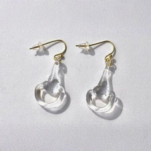 ハーフビットピアス CLEAR(イヤリングに変更可) | ピアス アクセサリー
