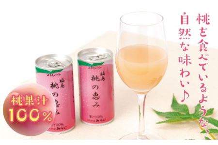 桃果汁100％ジュース「桃の恵み」 190g×30本 伊達市 福島県 果汁 100％ 桃ジュース 桃 もも モモ ジュース F20C-137