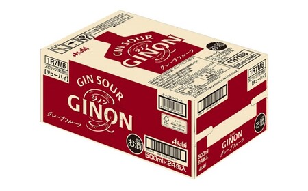 【3か月定期便】【福島のへそのまち もとみや産】アサヒGINONグレープフルーツ缶500ml×24本 【07214-0446】