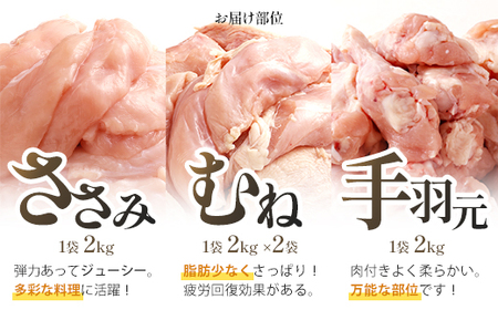 福島県産若鶏 合計8kgセット 【07214-0419】　