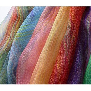 妖精の羽・塩縮オーガンジーストール(加賀友禅)鎖/パープル【1063709】