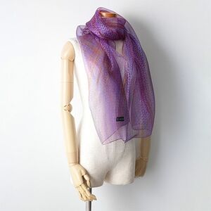 妖精の羽・塩縮オーガンジーストール(加賀友禅)鎖/ピンク【1063712】