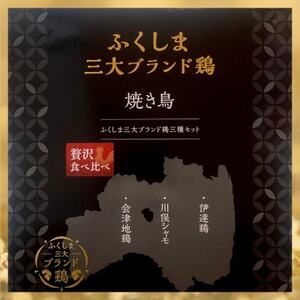 ふくしま3大ブランド鶏 焼き鳥 贅沢食べ比べセット【配送不可地域：離島】【1633305】