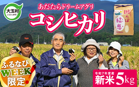【ふるなびWEEK対象】新米 コシヒカリ5kg 令和7年産 福島県 大玉村 精米 おいしい お米 新米新米新米 FN-Limited-PR