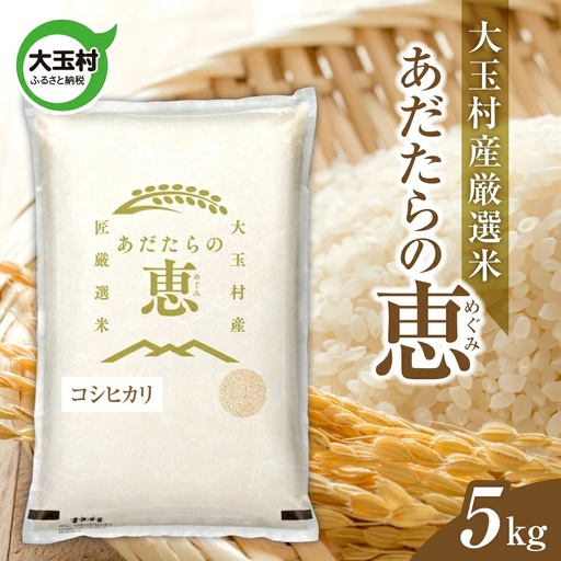 米 大玉村産厳選米「あだたらの恵」（品種：コシヒカリ） 5kg 《 令和7年産  》｜ 福島 大玉村 お米 米作り こしひかり 令和7年 精米 白米 こめ コメ ご飯 送料無料 大玉村農業振興公社 ｜ on-ak-5kg-r7