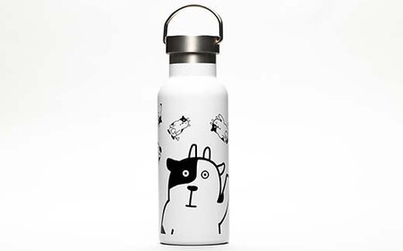 鏡石町 公式キャラクター「牧場のあーさー♪」 ステンレスボトル 白色 タンブラー 水筒  F6Q-071