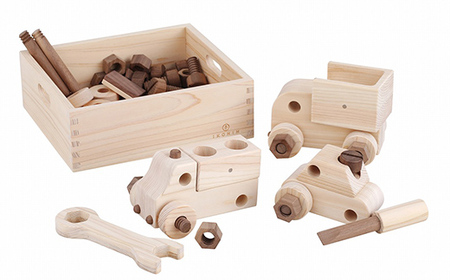 塗料を使わない檜のおもちゃ IKONIH 整備士セット おもちゃ 玩具 ひのき F6Q-375