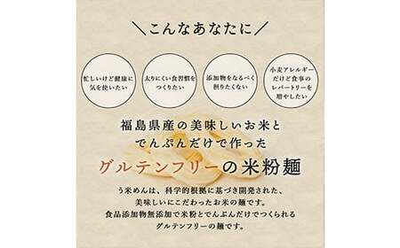 グルテンフリー 米粉で作った麺「う米めん」12食入り F21T-242