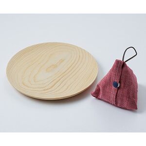 【下郷町特産】木地工房品 豆皿1枚 ポプリ(香り袋付)【1112154】