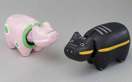 【縁起置物】限定品 くじらべこ＆さゆりべこセット（1号サイズ） F4D-1040