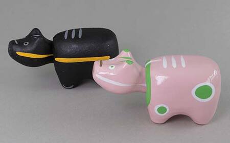 【縁起置物】限定品 くじらべこ＆さゆりべこセット（1号サイズ） F4D-1040