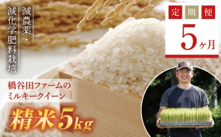 《定期便5ヶ月》 減農薬・減化学肥料栽培 西会津産米 ミルキークイーン 精米 5kg F4D-0456
