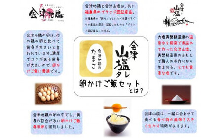 【卵かけご飯セット～山塩たれ付き～】 平飼い会津地鶏の卵《 定期便 》生卵45個、卵かけご飯用山塩タレ20個×6か月 33-H ※沖縄・離島への配送不可