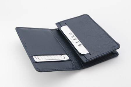 40-A-6 馬革製名刺入れ ⑥ネイビー ◇