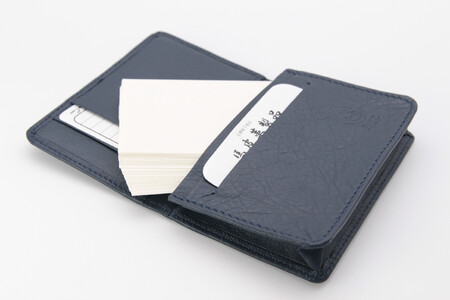 40-A-6 馬革製名刺入れ ⑥ネイビー ◇