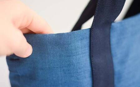 会津木綿ミニトート（青） F6U-077