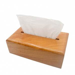 ティッシュケース(ソフトパック専用)　鮫川村産ケヤキ【1605513】