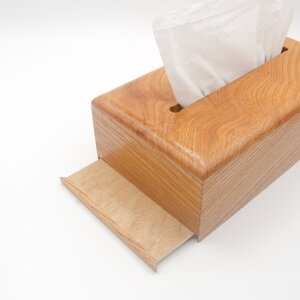 ティッシュケース(ソフトパック専用)　鮫川村産ケヤキ【1605513】